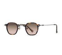 RRNTTTM Popular Fashion Small Women Sunglasses Retro Rivets Men Clear Gradient Lens Sun Glasses(Leopard tea pink)