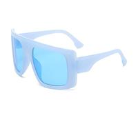 RRNTTTM Protective Glasses Oversized Punk Sunglasses Y2K Unique Men Trendy Riding Sun Glasses Eyewear UV400,jelly blue