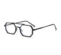 RRNTTTM Retro Double Bridges Men Small Sunglasses Fashion Clear Ocean Gradient Lens Eyewear Women Metal Frame(Black clear)