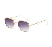 RRNTTTM Retro Double Bridges Peach Pilot Sunglasses Women Men Designer Luxury Metal Frame Sun Glasses Fashion Eyewear,light grey,one