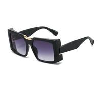 RRNTTTM Retro Frame Leopard Gradient Women Sunglasses Candy Color Design Casual Fashion Men Glasses Uv400(black grey)