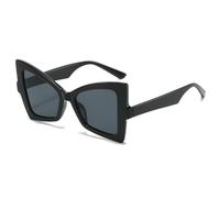 RRNTTTM Retro Leopard Print Gradient Cat Eye Women Sunglasses Color Contrast Frame Design Punk Style Men Sun Glasses Uv400(black)