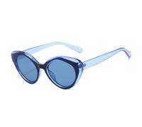 RRNTTTM Retro Leopard Print Gradient Cat Eye Women Sunglasses Contrast Color Frame Men Sun Glasses Uv400(blue)