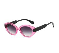 RRNTTTM Retro Leopard Print Gradient Cat Eye Women Sunglasses Contrast Color Frame Trendy Leisure Men Sun Glasses Uv400(pink tea)