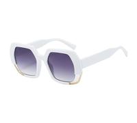 RRNTTTM Retro Leopard Print Gradient Oval Men and Women Sunglasses Personality Frame Anti-UV Sun Glasses UV400,white grey,one