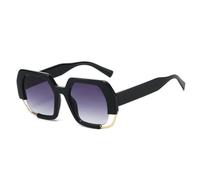 RRNTTTM Retro Leopard Print Gradient Oval Men and Women Sunglasses Personality Frame Anti-UV Sun Glasses UV400,black grey,one