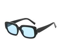 RRNTTTM Retro Luxury Contrast Color Frame Women Sunglasses Narrow Frame Design Trendy Punk Style Men Sun Glasses Uv400(black blue)