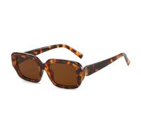 RRNTTTM Retro Luxury Contrast Color Frame Women Sunglasses Narrow Frame Design Trendy Punk Style Men Sun Glasses Uv400(leopard tea)