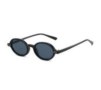 RRNTTTM Retro Small Round Frame Eyewear Double Gold Rivet Styling Sunglasses,Black