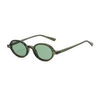 RRNTTTM Retro Small Round Frame Eyewear Double Gold Rivet Styling Sunglasses,Green