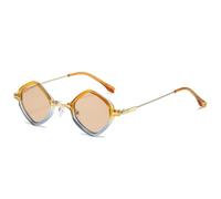 RRNTTTM Retro Small Women Sunglasses Fashion Clear Ocean Gradient Lens Shades Uv400 Men Trending Punk Sun Glasses(Orange champagne)