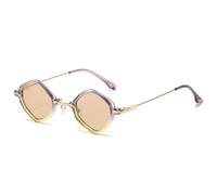 RRNTTTM Retro Small Women Sunglasses Fashion Clear Ocean Gradient Lens Shades Uv400 Men Trending Punk Sun Glasses(Purple champagne)