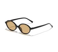 RRNTTTM Small Oval Leopard Sunglasses Women Lovely No Makeup Plain Glasses Frame Men Eyewear Cute Decorative Computer Glasses,C3 Black Pink,one