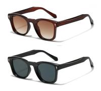 RRNTTTM Sunglasses For Men Fashion Simplify Unisex Sun Glasses UV400 Suitable for Versatile Scene,2pcs Black Brown