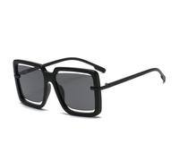 RRNTTTM Vintage Big Frame Women Sunglasses Punk Luxury Candy Shade Luxury Popular Men Sun Glasses UV400,black,one