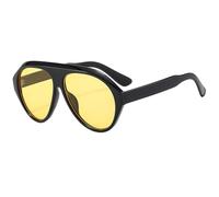 RRNTTTM Vintage Oversized Flat Top Oval Sunglasses Women Designer Popular Sun Glasses Punk Outdoor Driving Eyeglasses UV400,black yellow