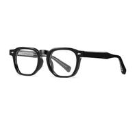 RRNTTTM Vintage Rivets Sunglasses Metal Core Temple Retro Anti-blue Light Eyeglasses Frames Uv400(Black Clear)