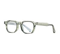 RRNTTTM Vintage Rivets Sunglasses Metal Core Temple Retro Anti-blue Light Eyeglasses Frames Uv400(Green Clear)