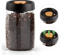 RROAD Coffee Storage Container Vacuum Seal for Jars, Glass Kitchen Storage Jars, Coffee Canisters with Airtight Lid Seal, Food Storage Containers - Perfect for Coffee Beans, Tea, Sugar (1200ml)