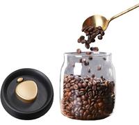 RROAD Coffee Storage Container Vacuum Seal for Jars, Glass Kitchen Storage Jars, Coffee Canisters with Airtight Lid Seal, Food Storage Containers - Perfect for Coffee Beans, Tea, Sugar (900ml)
