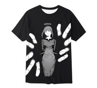 Rrongwn Chainsaw-Man T-Shirt Men's Makima Print Fashion T-Shirt Loose Short Sleeve Shirt Anime Cotton T-Shirts Hip Hop Sport Y2K Streetwear Lightweight Tee Top, 05 Black, 3XL