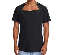 Rrongwn Chemo For Shirts Port Access Chemotherapy Must Tear Off Side Snap Closure Short Sleeves After Shoulder Surgery, black, L