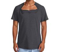 Rrongwn Chemo For Shirts Port Access Chemotherapy Must Tear Off Side Snap Closure Short Sleeves After Shoulder Surgery, darkgray, L