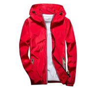 Rrongwn Cycling Jacket Men's Winter Cycling Clothing Breathable Hiking Jacket Indbreaker Outdoor Jackets Lightweight Wind Jacket Trekking Rain Jacket Cycling Jacket, red, 7XL
