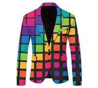 Rrongwn Men's Blazer - Long Sleeve, Funky Suit, Neon Coloured, LGBT Pride Month, Prom Carnival Costume, Stylish Jacket, Hot Pink, XXXL