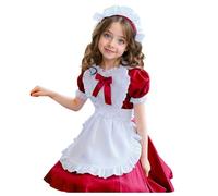 Rrongwn Oktoberfest Medieval Maid Costume Girls Halloween Long Outfit Lolita Dress Cosplay Anime Women Playsuit Beer Festival Role Play Maid Beach Dresses for 3-8 Years
