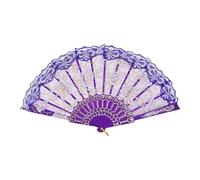 Rrose Lace Folding Fan - Hand Folding Fan with Floral Lace Pattern, Lightweight Chinese Vintage Style | Classic for Festivals, Home Decor, Breeze