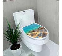 RROVE New Simplicity Fresh Style Toilet Seat Wall Sticker Art Bathroom Decals Decor PVC Removable Home Decor