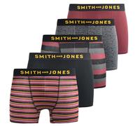 RRP £39.99 - Smith & Jones Designer 5 Pack Mens Cotton Stretch Boxer Shorts