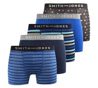 RRP £39.99 - Smith & Jones Designer 5 Pack Mens Cotton Stretch Boxer Shorts