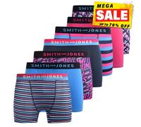 RRP £49.99 - Smith & Jones Taden 7 Pack Mens Designer Comfort Boxer Shorts