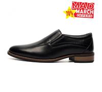 Hush Puppies Donovan Leather Men's Black Slip-On Shoes - UK 7 / EU 41 / US 8