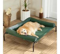 RRPETHOME Elevated Cooling Dog Bed,Raised Dog Cots Beds for Large Dogs,Outdoor Pet Bed for Large Dogs,Chew Proof Portable Cooling Pet Cot Skid-Resistant Feet,Frame with Breathable Mesh