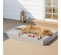 RRPETHOME Indestructible Dog Beds for Large Dogs, Chew Proof Dogs Bed with Orthopedic Egg Foam, Outdoor Waterproof Pet Bed Mat with Washable Cover for Crate Pad and Cages,Large