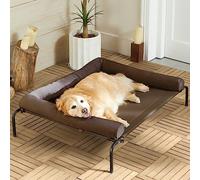 RRPETHOME Large Elevated Cooling Dog Bed, Raised Cot for Dogs, Outdoor Chew Proof Portable Pet Cot With Skid-Resistant Feet, Breathable Mesh Frame