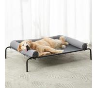 RRPETHOME Large Elevated Cooling Dog Bed, Raised Dog Cot Beds for Large Dogs, Elevated Outdoor Dog Bed, Chew Proof Portable Cooling Pet Cot with Skid-Resistant Feet and Breathable Mesh