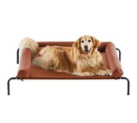 RRPETHOME Large Elevated Cooling Dog Bed, Raised Dog Cot Beds for Large Dogs, Elevated Outdoor Dog Bed, Chew Proof Portable Cooling Pet Cot with Skid-Resistant Feet and Breathable Mesh