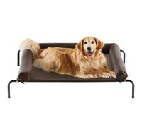 RRPETHOME Large Elevated Cooling Dog Bed, Raised Dog Cot Beds for Large Dogs, Elevated Outdoor Pet Cot, Chew Proof Portable Cooling Pet Cot with Skid-Resistant Feet and Breathable Mesh