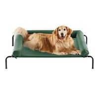 RRPETHOME Large Elevated Cooling Dog Bed, Raised Dog Cot Beds for Large Dogs, Elevated Outdoor Pet Cot, Chew Proof Portable Cooling Pet Cot with Skid-Resistant Feet and Breathable Mesh