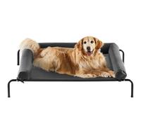 RRPETHOME Large Elevated Cooling Dog Bed, Raised Dog Cot Beds for Large Dogs, Elevated Outdoor Pet Cot, Chew Proof Portable Cooling Pet Cot with Skid-Resistant Feet and Breathable Mesh