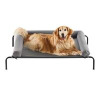 RRPETHOME Large Elevated Cooling Dog Bed, Raised Dog Cot Beds for Large Dogs, Elevated Outdoor Pet Cot, Chew Proof Portable Cooling Pet Cot with Skid-Resistant Feet and Breathable Mesh