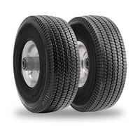 RRQ 4.10/3.50-4 Flat Free Tire, 10" Solid Wheels, 4.10-3.50-4 Tire, 2 Pack