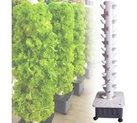 RRrawgff 15 Floors 45 Holes Hydroponics Tower Set Hydroponic Growing System, Detachable PP Colonization Cups, Vertical Tower, Farm Greenhouse Hydroponic Grow System, for Home Kitchen Gardening
