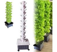RRrawgff 15 Floors 45 Holes Hydroponics Tower Set Hydroponic Growing System,Garden Hydroponic Growing System Vertical Tower,Garden Aeroponics Growing Kit for Herbs, Fruits and Vegetables