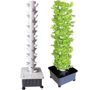 RRrawgff 15 Tiers 45 Holes Soilless Growing Garden Aeroponics Grow Kit Hydroponic Growing System Vertical Garden Planter Aeroponics Tower Garden with Hydration Pump Adapter