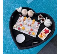 RRrawgff Floating Pool Tray For Food And Drinks,Floating Tray For Pool,Floating Serving Tray,Environmentally Friendly Pe Teng,Load Bearing 5-7kg,For Spas Parties Weddings,black-80round